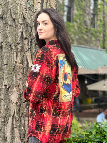 International Harvester Tractor Art Flannel- Distressed Red-SALE!